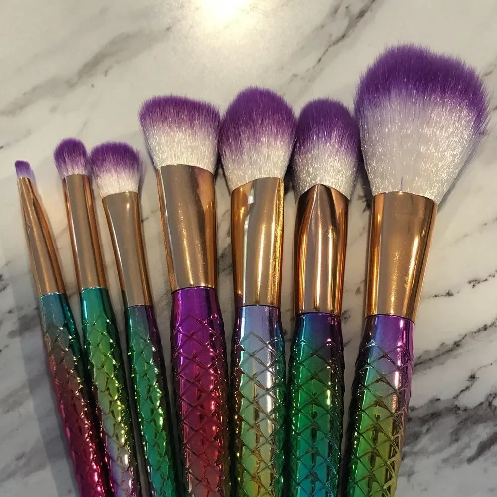 Mermaid Makeup Brushes - 7 Piece Set